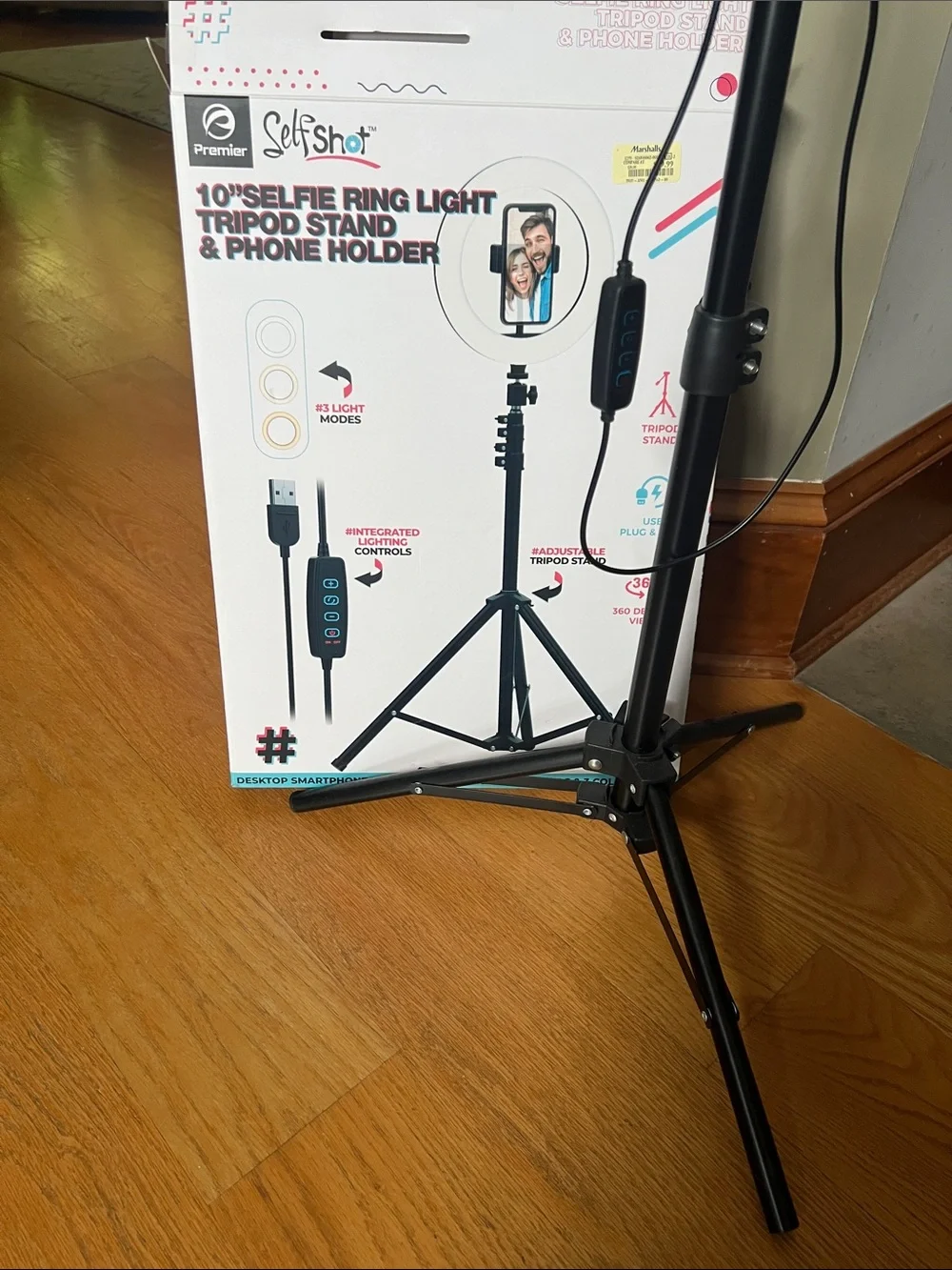 Selfie Ring Light Kit with Phone Holder - Black/White
